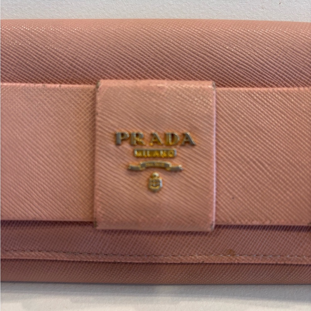 Prada Saffiono Fiocco Pink Bow Wallet Authentic - Picture 3 of 11